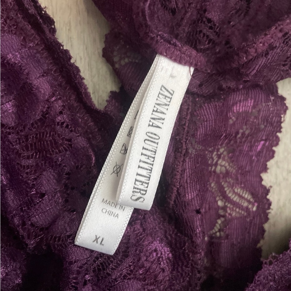 Zenana Outfitters Lace Bralette - Deep Purple - Picture 2 of 3